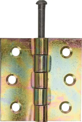 Produktbild von Scharnier mit losem Edelstahlstift 63x63x2mm gelb verzinkt, GAH 349028