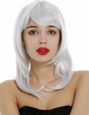 Produktbild von WIG ME UP Perücke schulterlang glatt gestuft Grau Weißgrau 3003-001