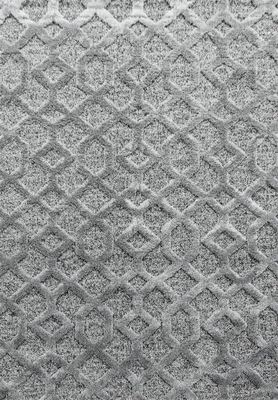 Produktbild von Villa Möbel Pisaro Wohnzimmer-Teppich, Hochflor-Teppich, Geometrisch Design, Farbe:Grau, Grösse:200x290 cm