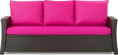 Produktbild von Gartenkissen Set rosa – 160x60 + 3x50x56 cm Gartenkissen für ein 2-3-Sitzer-Sofa  Weiche Auflagen für Rattan/Polyrattan – Abnehmbare Bezüge