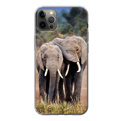 Produktbild von MuchoWow® Handyhülle Schutzhülle Hülle für iPhone 13 Pro Max Elefant - Tiere - Bäume - Natur Silikon Softcase Handy Hülle - Mobiltelefon