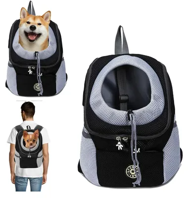 Hunderucksack-Träger, bis 7,5 kg, faltbar, atmungsaktiv, mit Fronttasche