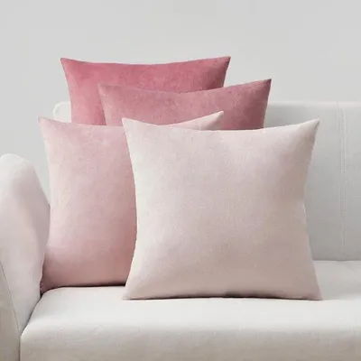Obrázok produktu pre Ibenzoa® Hodvábne obliečky na vankúše s farebným prechodom – 50 x 50 cm, sada 4 kusov, veľmi jemné s nenápadným zipsom, dekoratívne obliečky na vankúše