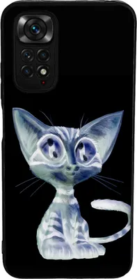 Produktbild von TPU Silikon Hülle für Xiaomi Redmi Note 11 / 11S Handy Cover Case Schutzhülle Handyhülle Bumper MOTIV T17 Katze Schwarz Weiß
