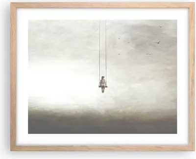 Produktbild von Gerahmtes Poster - Rahmen in heller Eiche - Schwingen rein Wolken - 50x40 cm - Wand Bild - Wanddeko - Wandbilder - Kunstposter - Wandposter - Bilderrahmen - Bilder - Kunstdruck - P2NAA50x40-4875