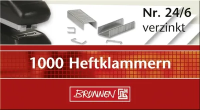 Produktbild von Heftklammern 24/6 verzinkt VE=20x1000 Stück