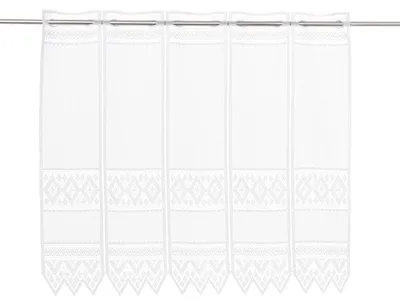 Produktbild von Gardinen Kranzusch Scheibengardine Jacquard grafisch 60x104 cm H/B Weiß Bistrogardine Vorhang Küche 1er Pack