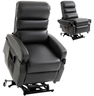 Productafbeelding van Tv-fauteuil met liftfunctie, elektrische relaxfunctie met afstandsbediening, voetensteun, verstelfunctie, donkergrijs
