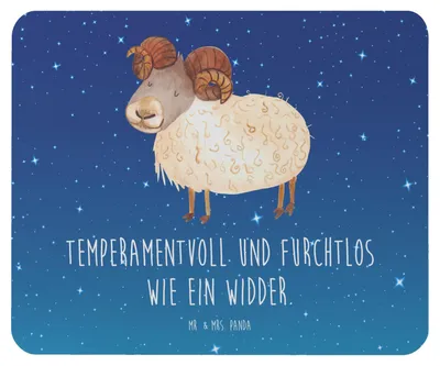 Produktbild von Mr. & Mrs. Panda Mousepad Sternzeichen Widder - Sternenhimmel Blau - Geschenk, mauspad pc, Schafbock, mausteppich, Mouse Pad, Geburtstag März, April, Bock
