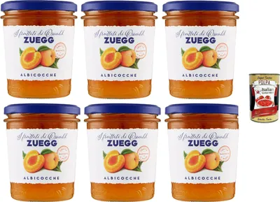 Produktbild von Zuegg, Confettura Extra di Albicocche, Aprikosen marmelade, apricot jam, 6x 320g + Italian Gourmet polpa 400g