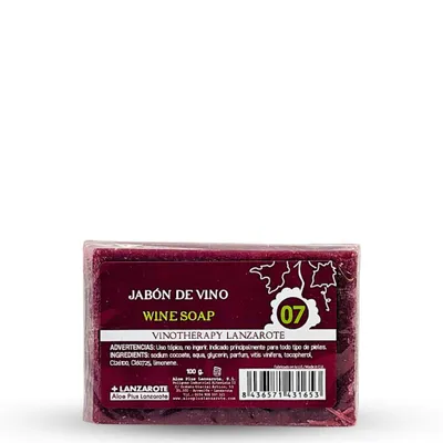 Immagine prodotto di Sapone al vino Aloe Plus Lanzarote 100 g. Sapone naturale con estratto d'uva delle Isole Canarie. Vinoterapia Lanzarote.