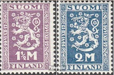 Produktbild von Briefmarken Finnland 1927 Mi 126W-127W (kompl.Ausg.) postfrisch Staatsgründung