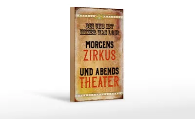 Produktbild von Holzschild Spruch 12x18cm bei uns ist immer was los Zirkus