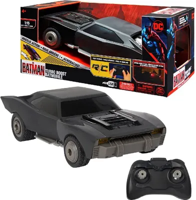Produktbild von DC Comics Batman "The Batman" ferngesteuertes Turbo Boost Batmobile mit Wheelie-Funktion im authentischen Batman-Kinofilm-Look, Maßstab 1:15, Auto, 1:15, 4 Jahr(e)