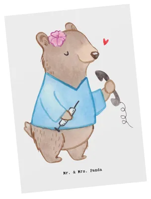 Produktbild von Mr. & Mrs. Panda Postkarte Arzthelferin Herz - Weiß - Geschenk, MFA, Medizinische Fachangestellte, einzelkarte, Arztpraxis, Ausbildung, krank, Postkarten, Ansichtskarten