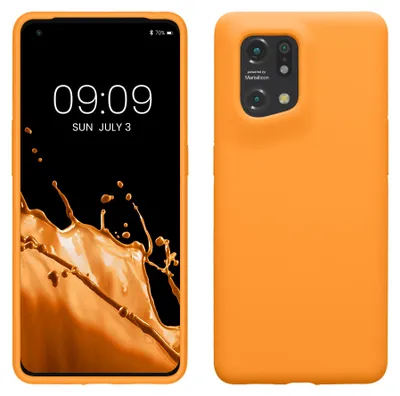 Produktbild von kwmobile Handyhülle für Oppo Find X5 (5G) Hülle - Case Silikon - Kabelloses Laden - Schutzhülle Cover in Fruity Orange