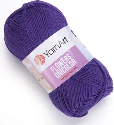 Produktbild von YarnArt Flowers Unicolor Wolle Purpura 200m/50g – Baumwolle-Mix für Stricken