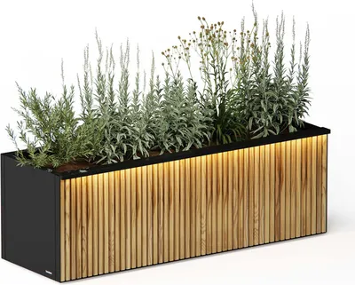 Produktbild von Herstera Garden Deco Planter 50 XL Plus Pflanzkübel rechteckig mit LED 150x50x50 cm