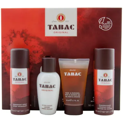 Obrázek produktu pro Tabac Original Dárková sada QUATTRO Deo + gel po holení + sprchový gel + pěna na holení
