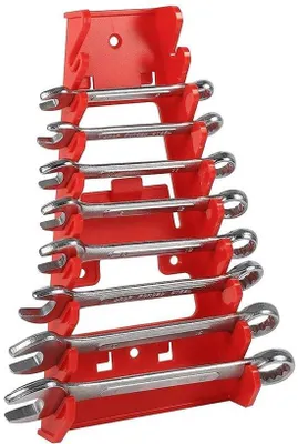 Immagine prodotto di Porta-utensili in plastica con 9 scomparti, supporto da parete rosso