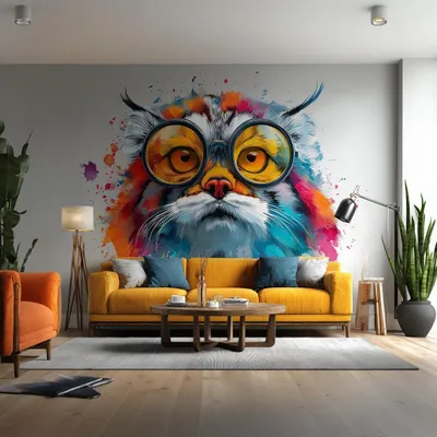 Manul mit Sonnenbrille – Decords Wandtattoo, Produktansicht 1