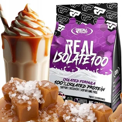 Produktbild von Real Pharm Real Isolate 100 WPI 700 g WEPEI ISOLATE Proteinpulver Molkenproteinisolat Geschmack: Salted Caramel