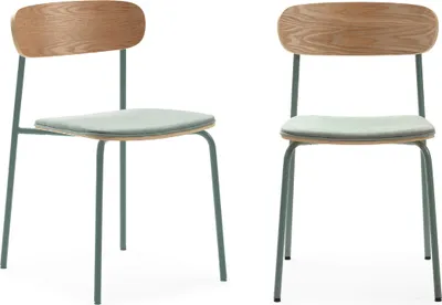 Zdjęcie produktu dla Zestaw 2 krzeseł materiałowych z metalowymi nogami, szerokość 46 cm - ADRIANA