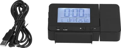 Obrázek produktu pro budík s projekcí 180 Rotation USB Powered LED Digital Clock with Temperature Humidity TestBlack (USB napájení)