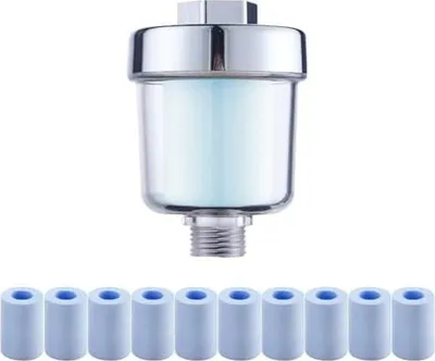 Produktbild von Duschfilter mit 10 austauschbaren filterelementen,Duschkopf kalkfilter,Duschfilter für kalkhaltiges wasser,reduziert trockene juckende Haut