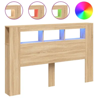 Produktbild von vidaXL LED-Kopfteil Sonoma Eiche 160x18,5x103,5 cm Holzwerkstoff