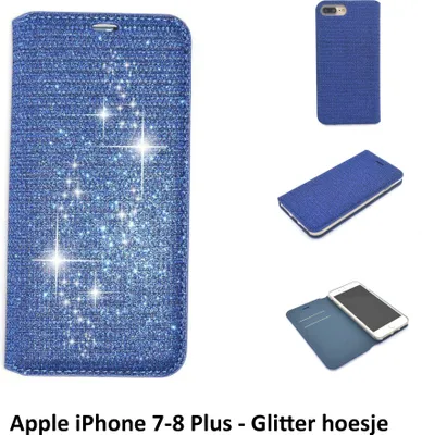 Image de Apple iPhone 7 Plus ; iPhone 8 Plus Etui pour cartes de crédit Etui de type livre bleu pour iPhone 7 Plus ; iPhone 8 Plus Fermeture magnétique