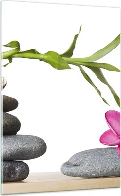 Produktbild von Bilder auf glas - Einteilig - Ruhig blume dekoration stein - 70x100cm - Glasbilder - Wandbilder - Bilder - Wanddekoration aus Glas - Glas Bilder - Wandbild auf Glas - GPA70x100-2305