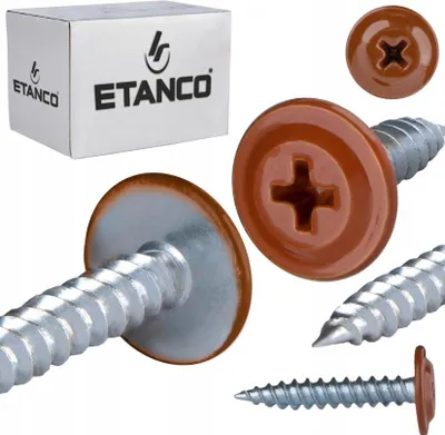 Immagine prodotto di ETANCO GM-S viti autofilettanti per lamiera a testa piatta RAL 8004 rame marrone 4,2 x 50 mm 250 pz.