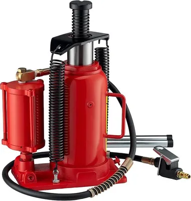 Zdjęcie produktu dla Hydrauliczna i pneumatyczna podnośnik samochodowy 20T, zakres podnoszenia 260-510 mm, kompaktowy podnośnik hydrauliczny, stalowy, pneumatyczny i ręczny