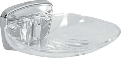 Produktbild von tecuro Seifenschale mit Ablaufschlitz - verchromt / transparent