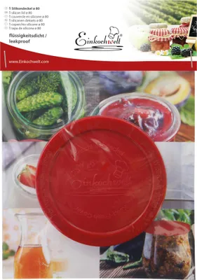 Obrázok produktu pre EINKOCHWELT silikónové veko, Ø 80 mm, červené