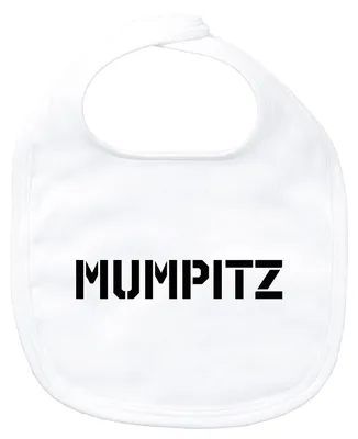 Produktbild von Huuraa Baby Lätzchen Mumpitz Schriftzug White Klettverschluss  Baumwolle Latz Geschenkidee