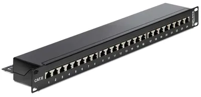 Obrázek produktu pro DeLOCK 43298, RJ-45, Černá, Instalace do racku, 1U, 483 mm, 44 mm