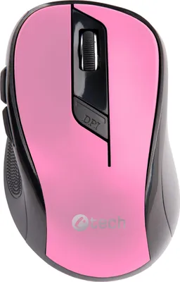 Immagine prodotto di Mouse C-TECH WLM-02P, nero e rosa, senza fili, 1600DPI, 6 pulsanti, nano-ricevitore USB