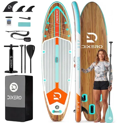 Zdjęcie produktu dla Sup Deska Pompowana Do Pływania Paddle Stand Up Struktura Drewna