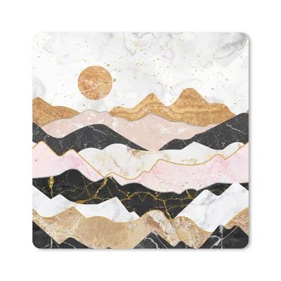 Produktbild von MuchoWow® Mauspad Mousepad Marmor - Pastell - Gold 20x20 cm - Mousepads - Maus Mat - Pad - Mausunterlage - Desk Mat - Bureauartikeln