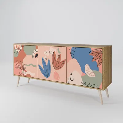 Immagine prodotto di Spacerebels cassettiera a 3 ante - credenza cassettiera - credenza alta - mobile armadio - soggiorno camera da letto - 57,5×164,5×42 (HxLxP)