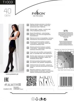 Productafbeelding van PE TI003 Zwarte panty, 40 denier, maat 2