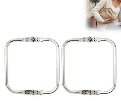 2er Set U-förmige Aluminium-Taschenrahmen, 18 cm, Klickverschluss