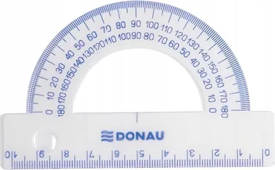 Obrázek produktu pro DONAU plastový úhloměr 10 cm, 180 stupňů