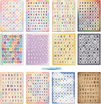 Produktbild von Buchstabensticker bunt, 1204 Stück, mit Pinzette, für Scrapbooking