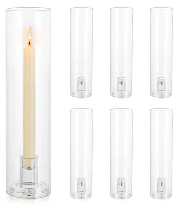 Image de Support-bougie cylindrique en verre transparent, 30 cm, lot de 6