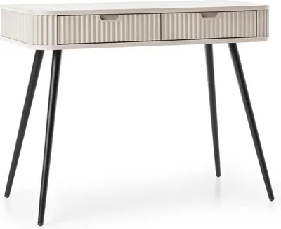 Productafbeelding van FURNLUX Console Tafel Zova, beige en zwart, 103 cm / Hoofdkleur: Beige / Afmetingen: 103 x 80 x 49 cm