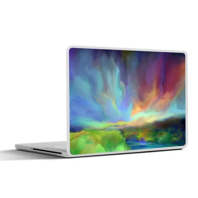 Produktbild von MuchoWow® Laptop Aufkleber Sticker Cover Landschaft - Aquarell - Himmel 30x22 cm - Laptop-Sticker