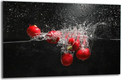 Produktbild von Herdabdeckplatte Glaskeramikkochfeld-Abdeckung Spritzschutz Glas 80x52 Erdbeeren